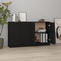 Dressoirs 2 st 60x30x70 cm bewerkt hout zwart