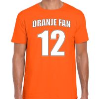 Oranje fan nummer 12 oranje t-shirt Holland / Nederland supporter EK/ WK voor heren - thumbnail