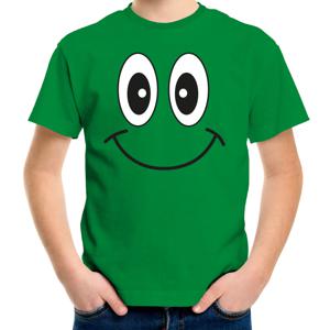 Verkleed t-shirt voor kinderen/jongens - smiley - groen - feestkleding