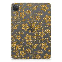 iPad Pro 11 (2024) Siliconen Hoesje Gouden Bloemen