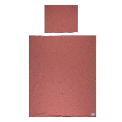 Little Indians dekbedovertrek Dots junior 140 x 200 cm katoen terracotta