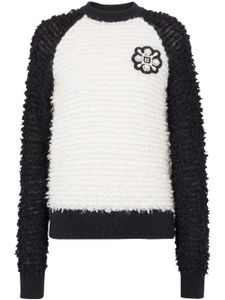 Balmain pull en tweed à patch poitrine - Blanc