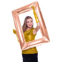Folat Foto Frame - rechthoek - rose goud - 85 x 60 cm - opblaasbaar/folie ballon - photo prop - Ballonnen - thumbnail