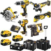 DeWalt dck685p3t | combiset | dcd796 + dcf887 + dch273 + dcg405 + dcs570 + dcs356 | 18v | 5,0ah li-ion | in tstak - dck685p3t-qw