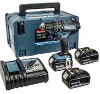 Makita dhp482rf3j 18v (klop)boor-schroefmachine 3.0ah + 3e accu