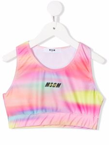 MSGM Kids haut crop à imprimé tie dye - Rose