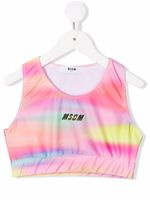 MSGM Kids haut crop à imprimé tie dye - Rose - thumbnail