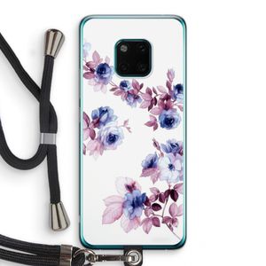Waterverf bloemen: Huawei Mate 20 Pro Transparant Hoesje met koord