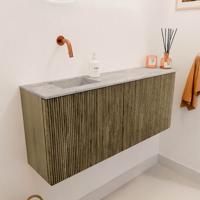 Toiletmeubel Mondiaz Joya Dlux | 101.6 cm | Meubelkleur Dusk | Faye wastafel Glace Wasbak Links | Zonder kraangat(en)
