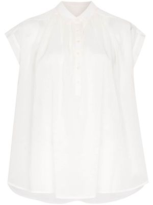 Nili Lotan chemise plissée à design sans manches - Blanc