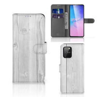 Samsung S10 Lite Book Style Case White Wood - thumbnail