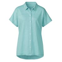 Linnen-jersey blouse, waterblauw Maat: 40/42