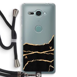 Gouden marmer: Sony Xperia XZ2 Compact Transparant Hoesje met koord
