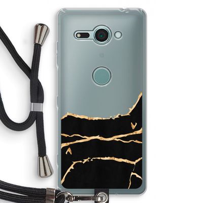 Gouden marmer: Sony Xperia XZ2 Compact Transparant Hoesje met koord