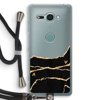 Gouden marmer: Sony Xperia XZ2 Compact Transparant Hoesje met koord