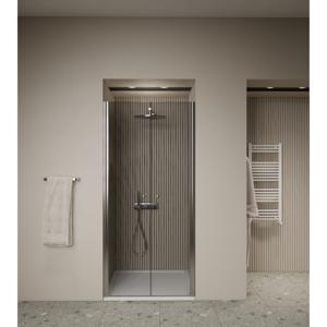 Douchedeur | 2 Pendeldeuren | Marip | 6 mm | 80x190 cm | Mat Chroom Boss & Wessing