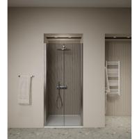 Douchedeur | 2 Pendeldeuren | Marip | 6 mm | 80x190 cm | Mat Chroom Boss & Wessing