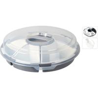 Overige Merken Serveerschaal met vakverdeling 33x9 cm grijs/wit