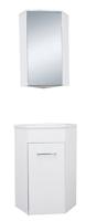 Wiesbaden Lena hoek-fonteinkast + wast. en spiegelk. 500x850x250 wit