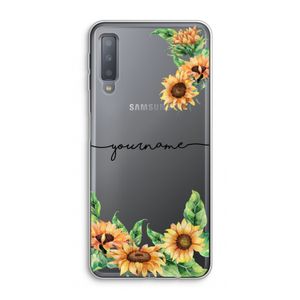 Zonnebloemen: Samsung Galaxy A7 (2018) Transparant Hoesje