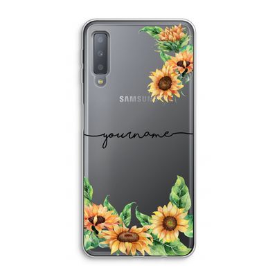 Zonnebloemen: Samsung Galaxy A7 (2018) Transparant Hoesje