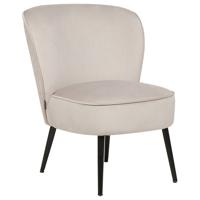 Beliani VOSS - Fauteuil-Beige-Fluweel