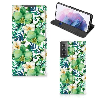 Samsung Galaxy S21 Plus Smart Cover Orchidee Groen Samsung Galaxy S21 Plus Smart Cover Orchidee Groen