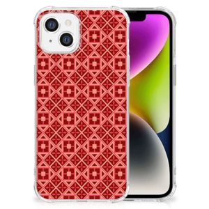 iPhone 14 Doorzichtige Silicone Hoesje Batik Rood