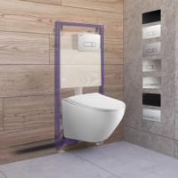 Toiletset Budget 93 Mudo Randloos Met Zitting Mat Wit Met B&W Drukplaat