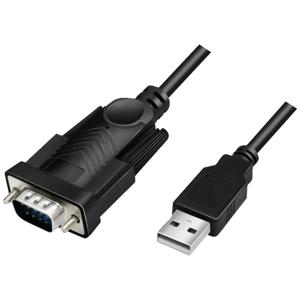 LogiLink Adapter Serieel [1x USB-A 2.0 stekker - 1x D-sub stekker 9-polig] 1.5 m Zwart