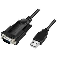 LogiLink Adapter Serieel [1x USB-A 2.0 stekker - 1x D-sub stekker 9-polig] 1.5 m Zwart - thumbnail