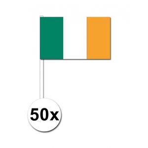 Zwaaivlaggetjes Ierland 50 stuks   -