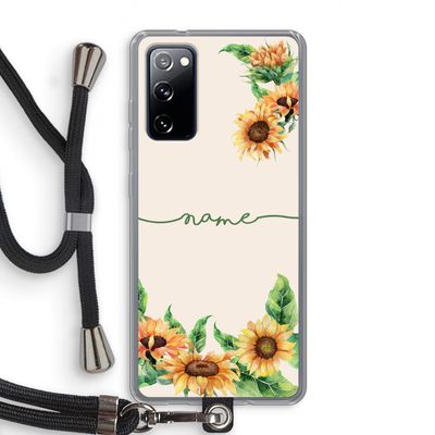 Zonnebloemen: Samsung Galaxy S20 FE / S20 FE 5G Transparant Hoesje met koord