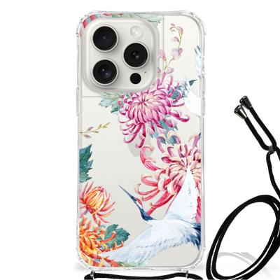 iPhone 15 Pro Case Anti-shock Bird Flowers iPhone 15 Pro Case Anti-shock Bird Flowers