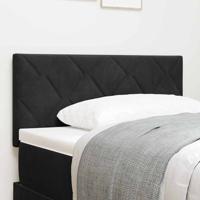 LED Hoofdbord met LED -striplichten Geruit Zwart 100 cm Fluweel