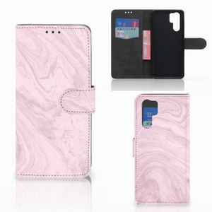 Huawei P30 Pro Bookcase Marble Pink - Origineel Cadeau Vriendin