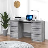 Bureau 140x50x77 cm bewerkt hout grijs sonoma eikenkleurig
