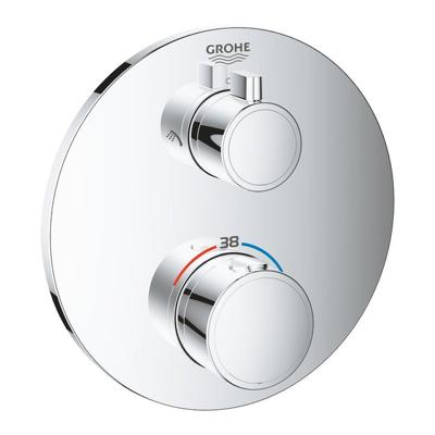 Grohe Grohtherm Inbouwthermostaat - 2 knoppen - Omstel - rond - chroom 24076000