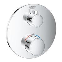 Grohe Grohtherm Inbouwthermostaat - 2 knoppen - Omstel - rond - chroom 24076000
