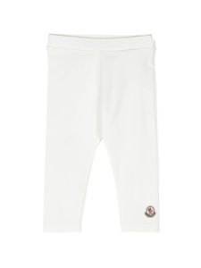 Moncler Enfant legging à patch logo - Blanc