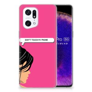 OPPO Find X5 Pro Silicone-hoesje Woman Don't Touch My Phone