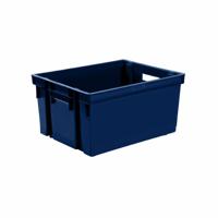 EDA Opbergkrat stapelbaar - kunststof - 10 Liter - L32 x B26 x H18 cm - blauw