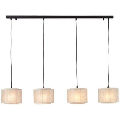 Brilliant HanglampOdar 4-lichts zwart met zandkleur - 99482/09