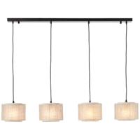Brilliant HanglampOdar 4-lichts zwart met zandkleur - 99482/09