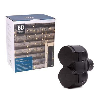 Bellatio Decorations Ijpegelverlichting lichtsnoer - totaal 24 meter - 720 leds - warm wit