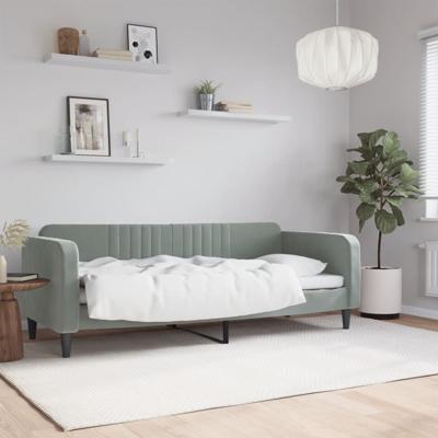 Slaapbank 80x200 cm fluweel lichtgrijs