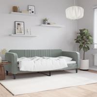 Slaapbank 80x200 cm fluweel lichtgrijs
