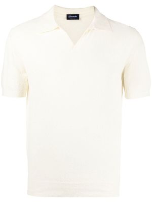 Drumohr polo à col v - Blanc