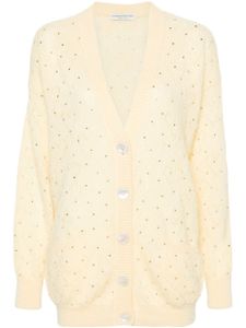 Alessandra Rich cardigan à détails de strass - Jaune