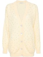 Alessandra Rich cardigan à détails de strass - Jaune - thumbnail